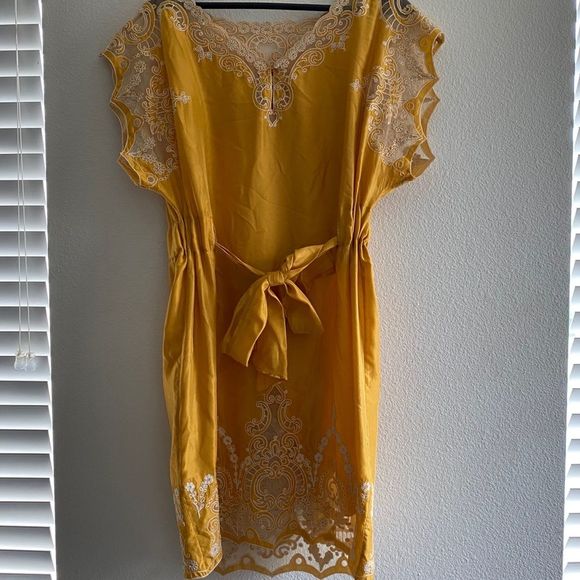 Anthropologie Dresses & Skirts - YOANA BARASCHI Anthro Gold Lace Detail Dress